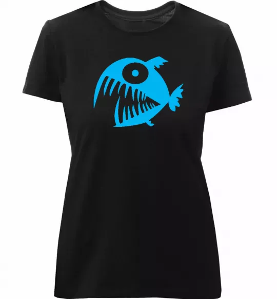 Женская премиум футболка ANGRY FISH Черный фото