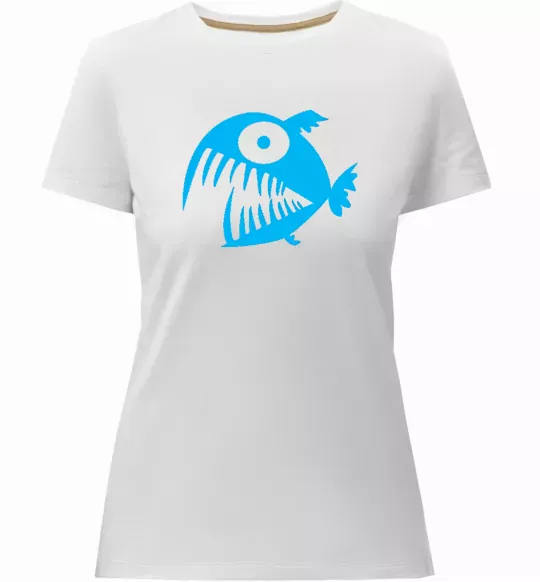 Женская премиум футболка ANGRY FISH Белый фото