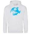 Чоловіча толстовка (худі) ANGRY FISH Сірий меланж фото