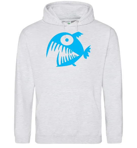 Жіноча толстовка (худі) ANGRY FISH Сірий меланж фото