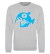 Світшот ANGRY FISH Сірий меланж фото