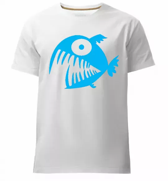 Мужская премиум футболка ANGRY FISH Белый фото