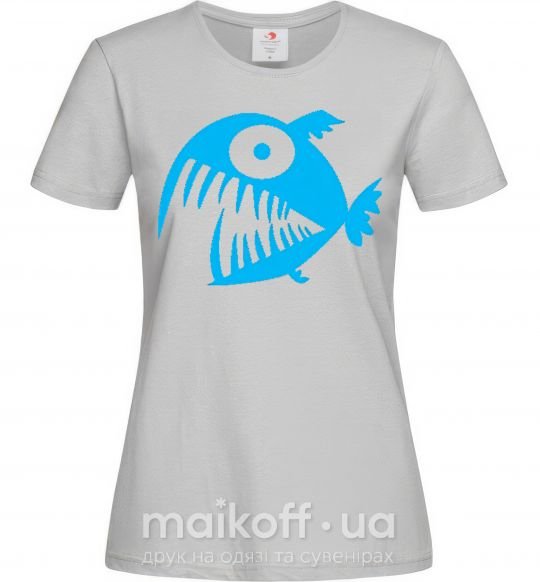 Жіноча футболка ANGRY FISH Сірий фото