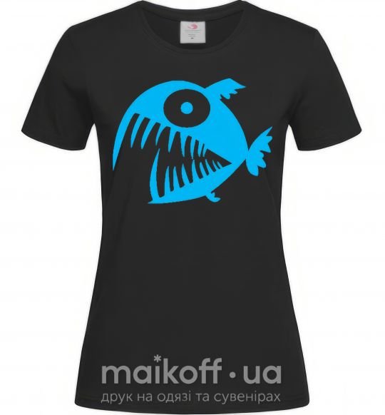 Жіноча футболка ANGRY FISH Чорний фото