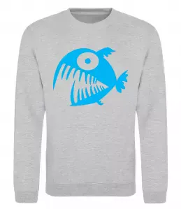 Світшот ANGRY FISH Сірий меланж фото