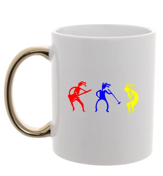 Чашка з кольоровою ручкою МУЗЫКАНТЫ Золото фото