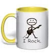 Чашка с цветной ручкой I ROCK Солнечно желтый фото