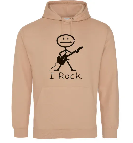 Мужская толстовка (худи) I ROCK Песочный фото