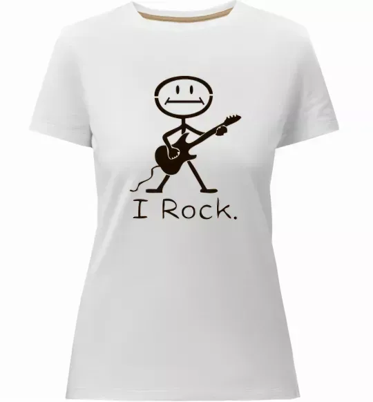 Женская премиум футболка I ROCK Белый фото