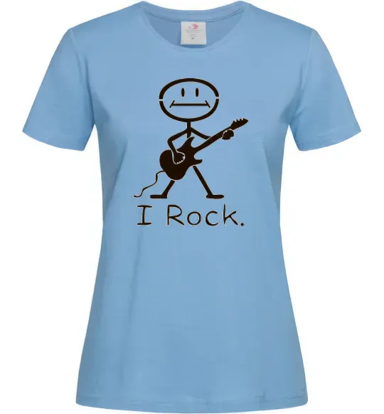 Жіноча футболка I ROCK Блакитний фото
