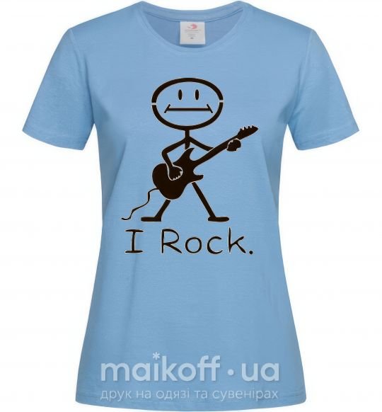Женская футболка I ROCK Голубой фото