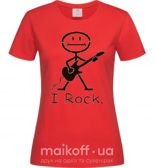 Женская футболка I ROCK Красный фото