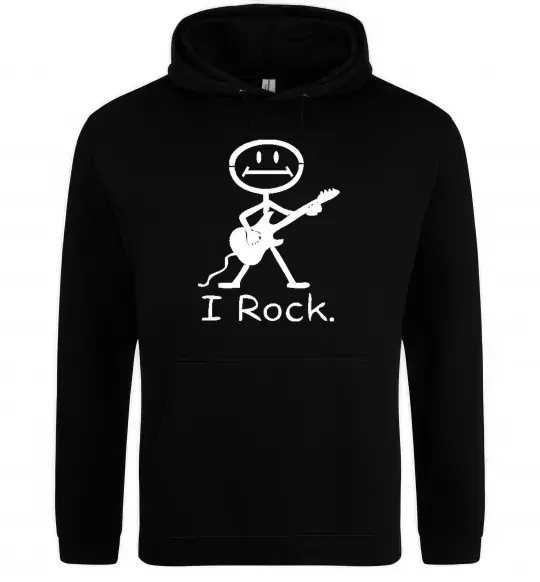 Мужская толстовка (худи) I ROCK Черный фото