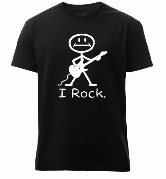 Чоловіча преміум футболка I ROCK Чорний фото