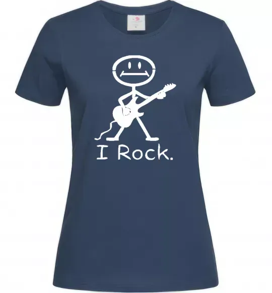 Жіноча футболка I ROCK Темно-синій фото