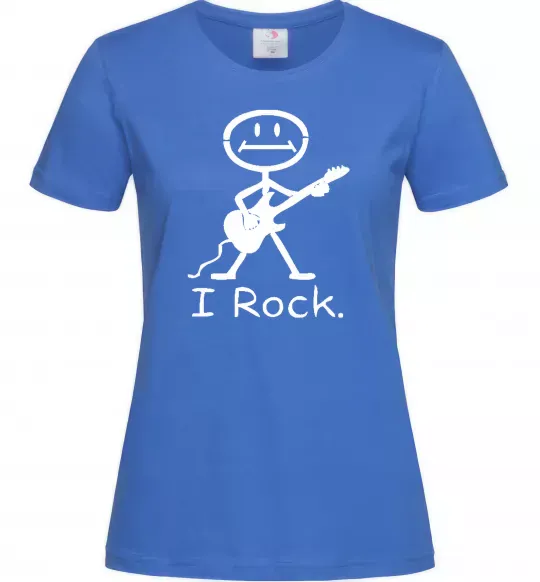 Жіноча футболка I ROCK Яскраво-синій фото