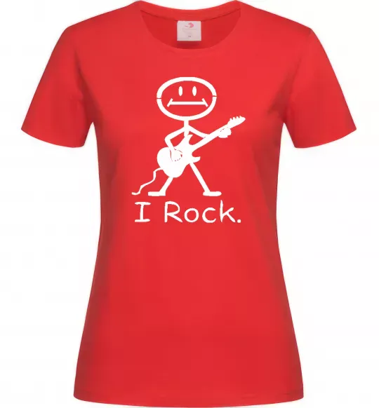 Жіноча футболка I ROCK Червоний фото