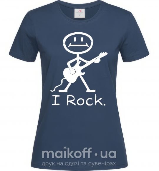 Жіноча футболка I ROCK Темно-синій фото
