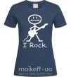 Женская футболка I ROCK Темно-синий фото