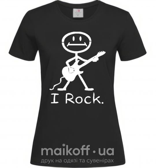 Женская футболка I ROCK Черный фото