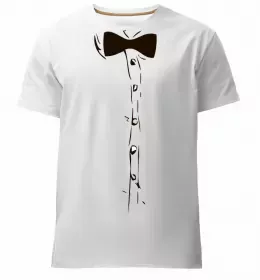 Мужская премиум футболка Комірець з краваткою Черный фото