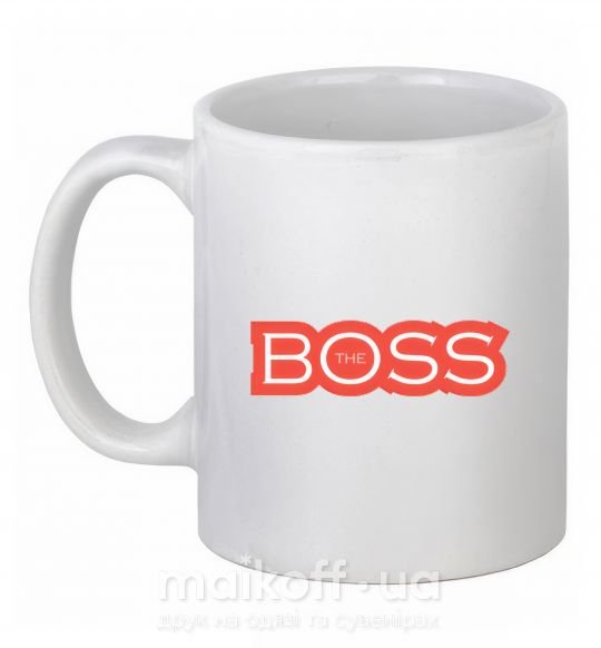 Чашка керамическая Надпись THE BOSS Белый фото