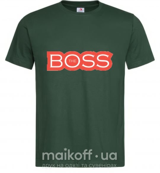 Мужская футболка Надпись THE BOSS Темно-зеленый фото