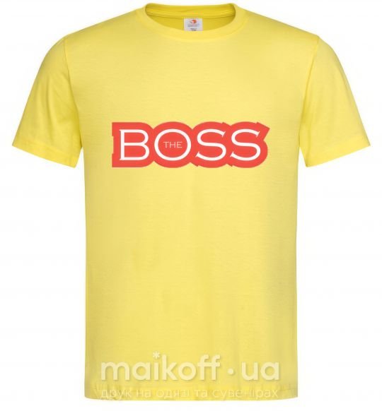 Чоловіча футболка Надпись THE BOSS Лимонний фото