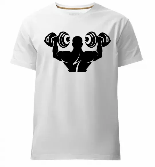 Чоловіча преміум футболка Культурист Білий фото