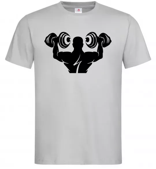 Чоловіча футболка Культурист Сірий фото