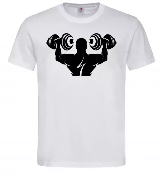 Чоловіча футболка Культурист Білий фото