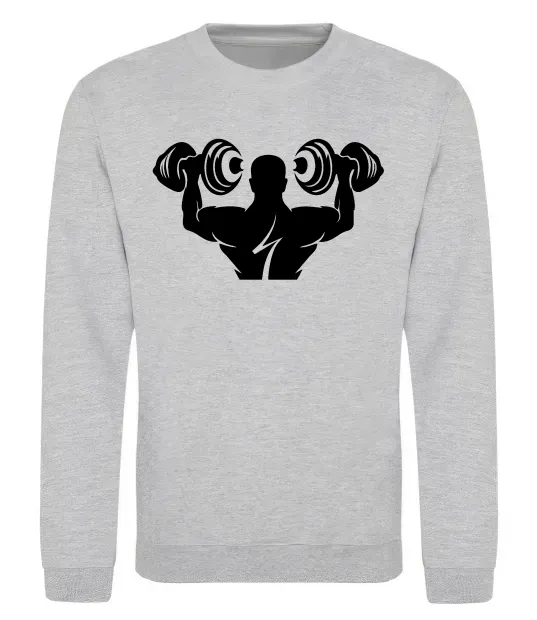 Свитшот Культурист Серый меланж фото
