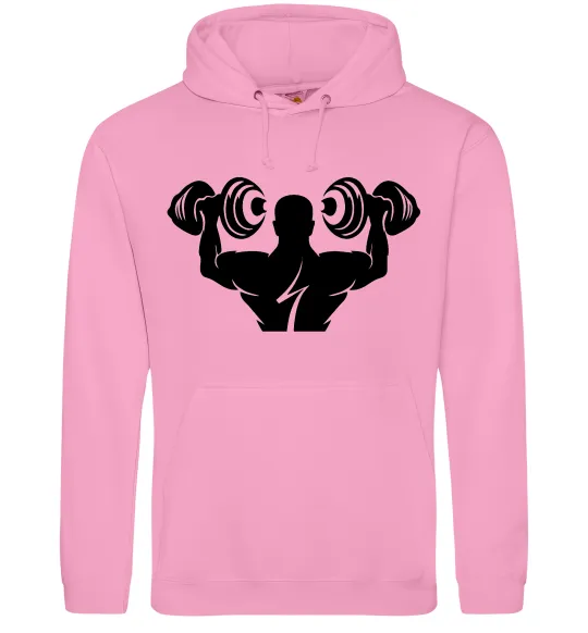 Мужская толстовка (худи) Культурист Розовый фото