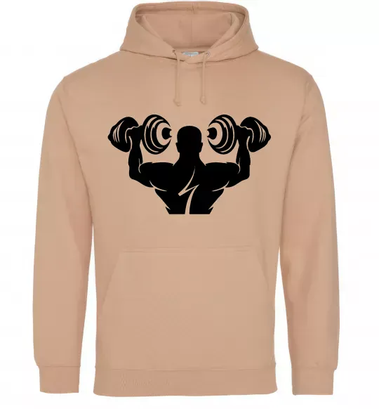 Чоловіча толстовка (худі) Культурист Пісочний фото