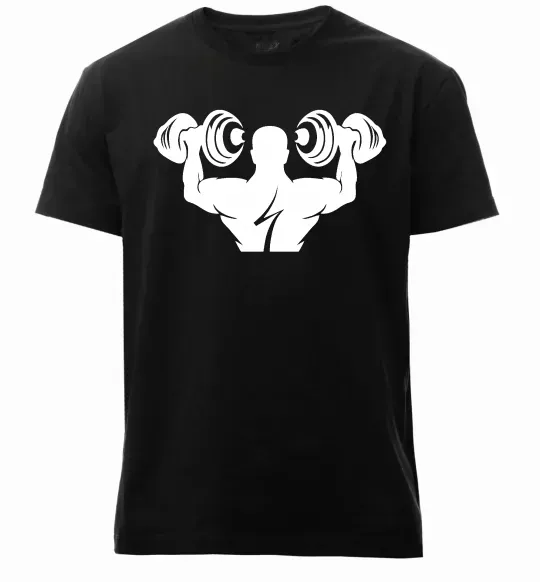 Чоловіча преміум футболка Культурист Чорний фото