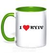 Чашка з кольоровою ручкою I love Kyiv Зелений фото