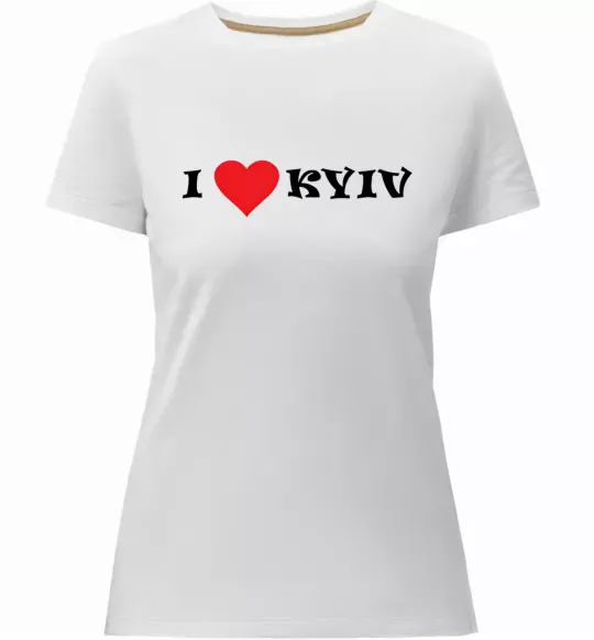 Женская премиум футболка I love Kyiv Белый фото