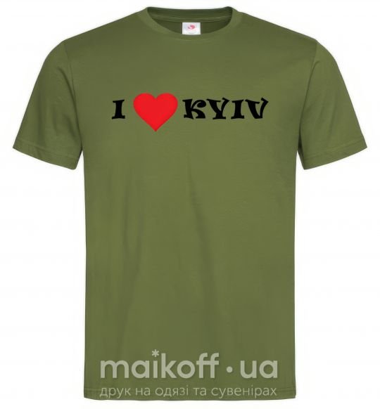 Чоловіча футболка I love Kyiv Оливковий фото