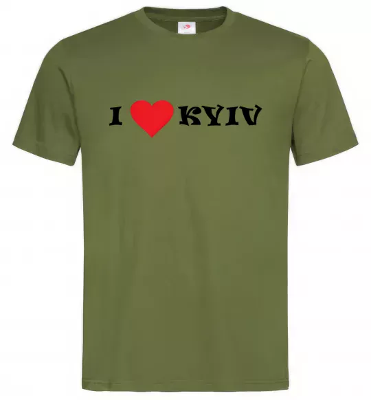 Мужская футболка I love Kyiv Оливковый фото