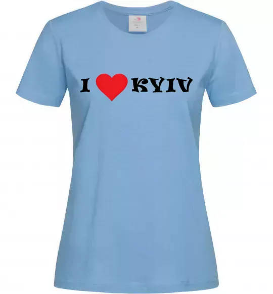 Женская футболка I love Kyiv Голубой фото