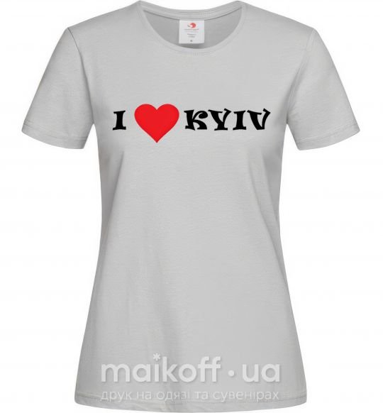Жіноча футболка I love Kyiv Сірий фото