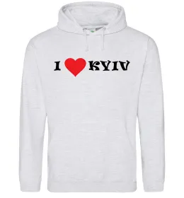 Мужская толстовка (худи) I love Kyiv Серый меланж фото