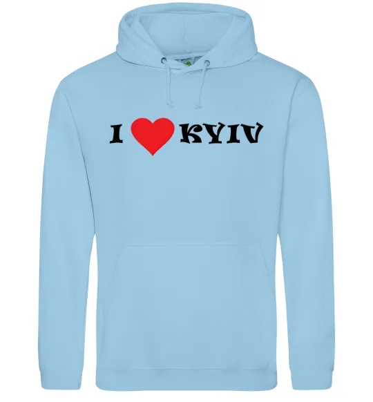 Мужская толстовка (худи) I love Kyiv Голубой фото