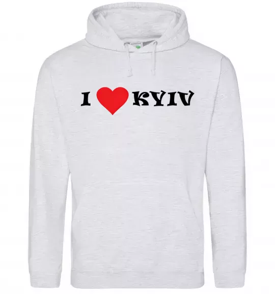 Женская толстовка (худи) I love Kyiv Серый меланж фото