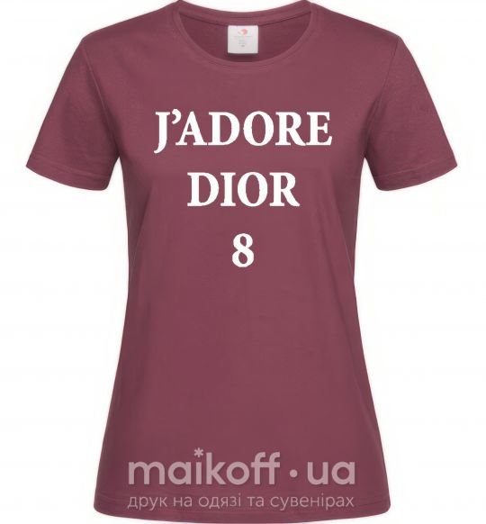 Женская футболка J'ADORE DIOR 8 Бордовый фото