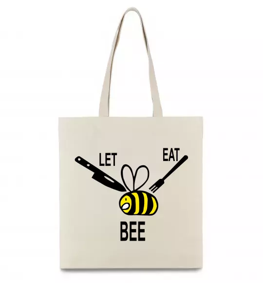 Эко-сумка LET EAT BEE Бежевый фото