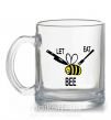 Чашка стеклянная LET EAT BEE Прозрачный фото