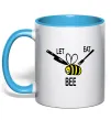Чашка с цветной ручкой LET EAT BEE Голубой фото