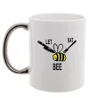 Чашка с цветной ручкой LET EAT BEE Серебро фото