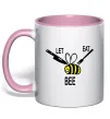 Чашка с цветной ручкой LET EAT BEE Нежно розовый фото
